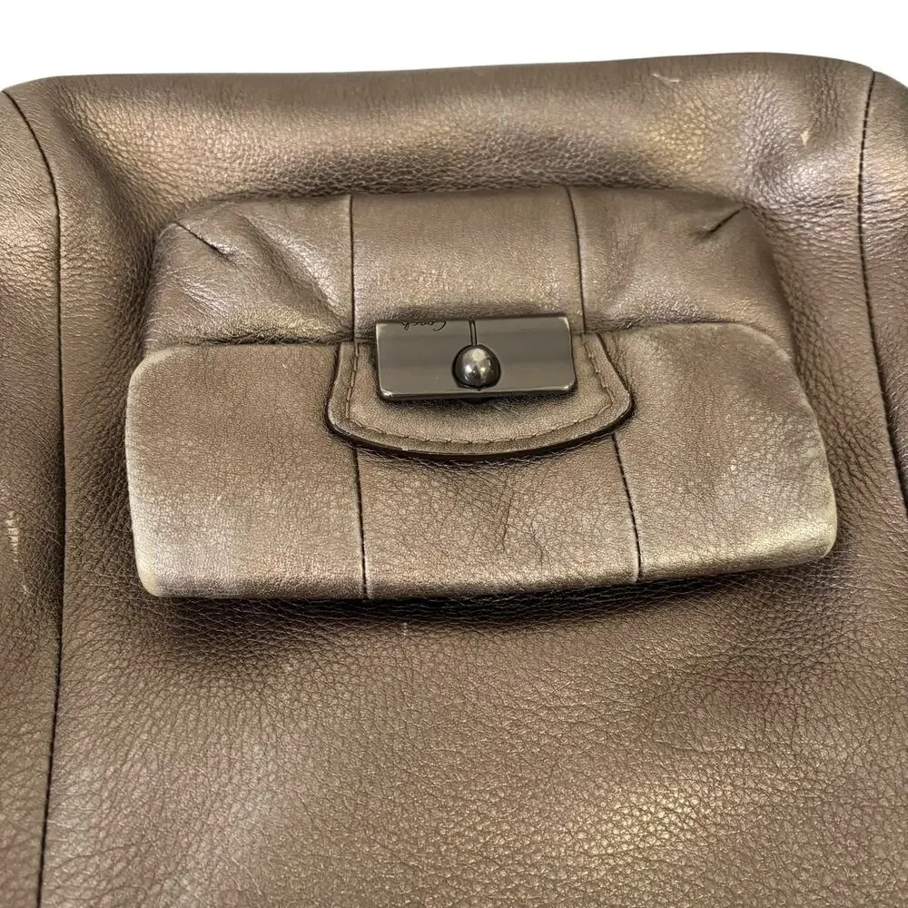 Coach Kristin Hobo Bag Metallic Gold Leather Shoulder Bag Crossbody Purse 14783